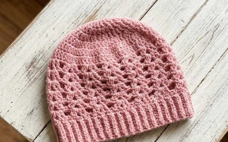 Easy Winter Lace Hat: Free Crochet Pattern for Everyone