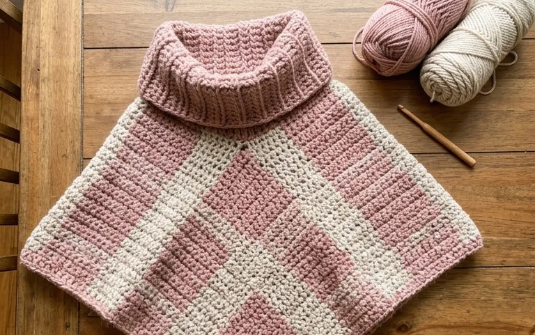 Easy Cowl Neck Poncho: Free Step-by-Step Crochet Pattern
