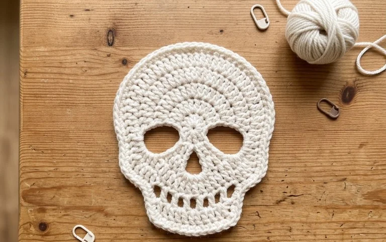 Easy Crochet Halloween Skull Patch: Free Pattern & Tutorial